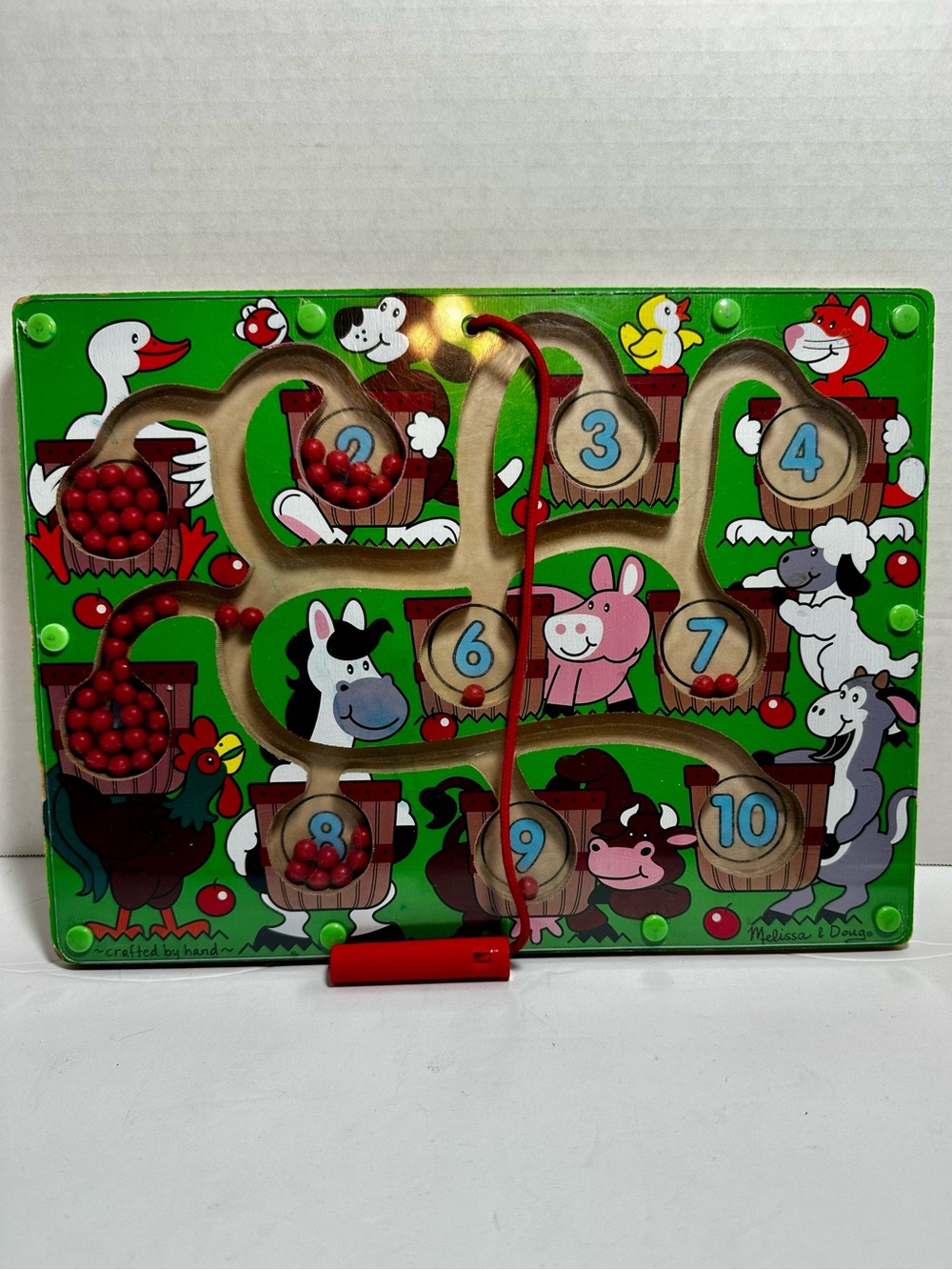 Melissa & Doug Number Maze Magnetic Wand Toy Wooden Puzzle Activity